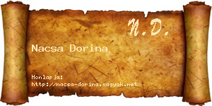 Nacsa Dorina névjegykártya